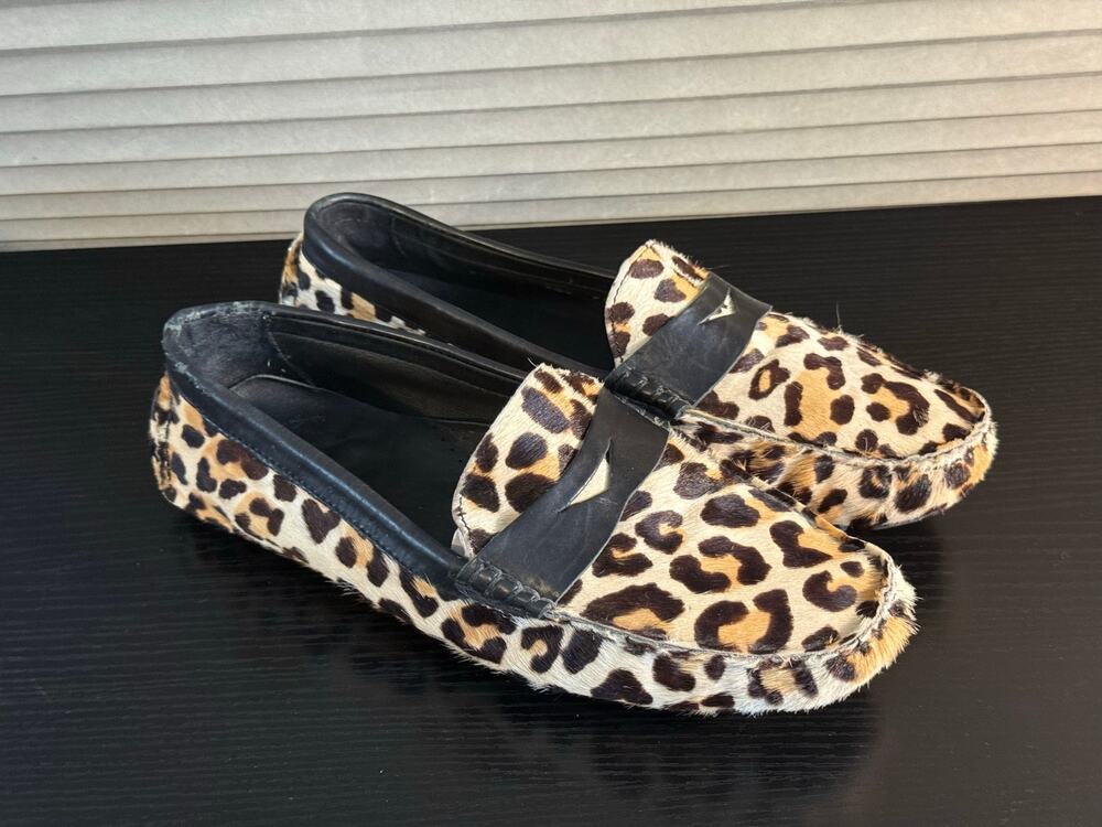 Cole Haan Nike Air Leopard Calf Hair Loafers Flats Women’s 7.5 Black